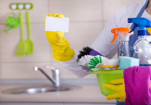 Deep house cleaning in a kitchen and living space