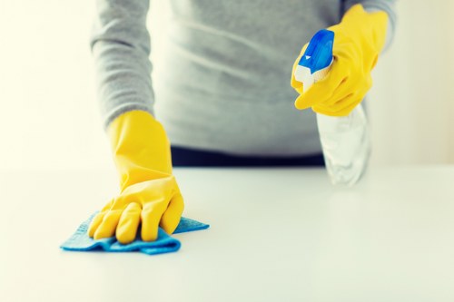 Cleaning equipment ready for a one off cleaning service