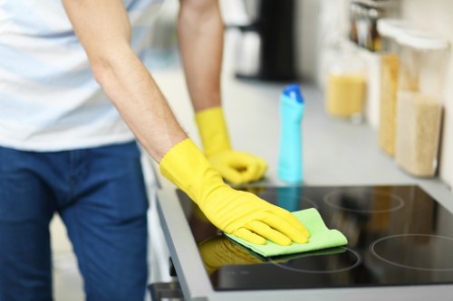 High-touch surface disinfection in a commercial property